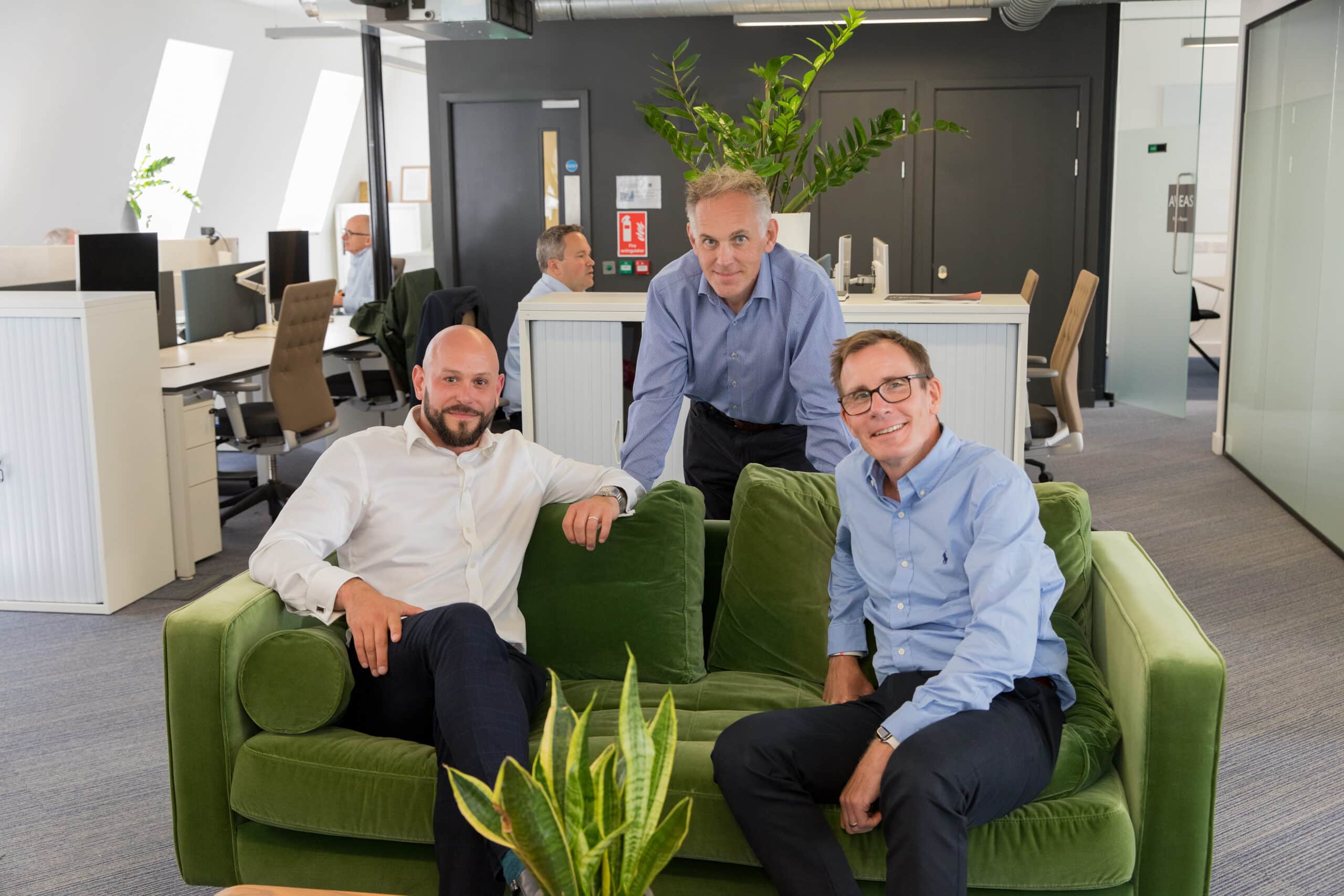 Doug Collyer, Managing Director of emagine UK & Netherlands, together with Joel Stewart and Damien Tibble, co-founders of Aveas Consulting.